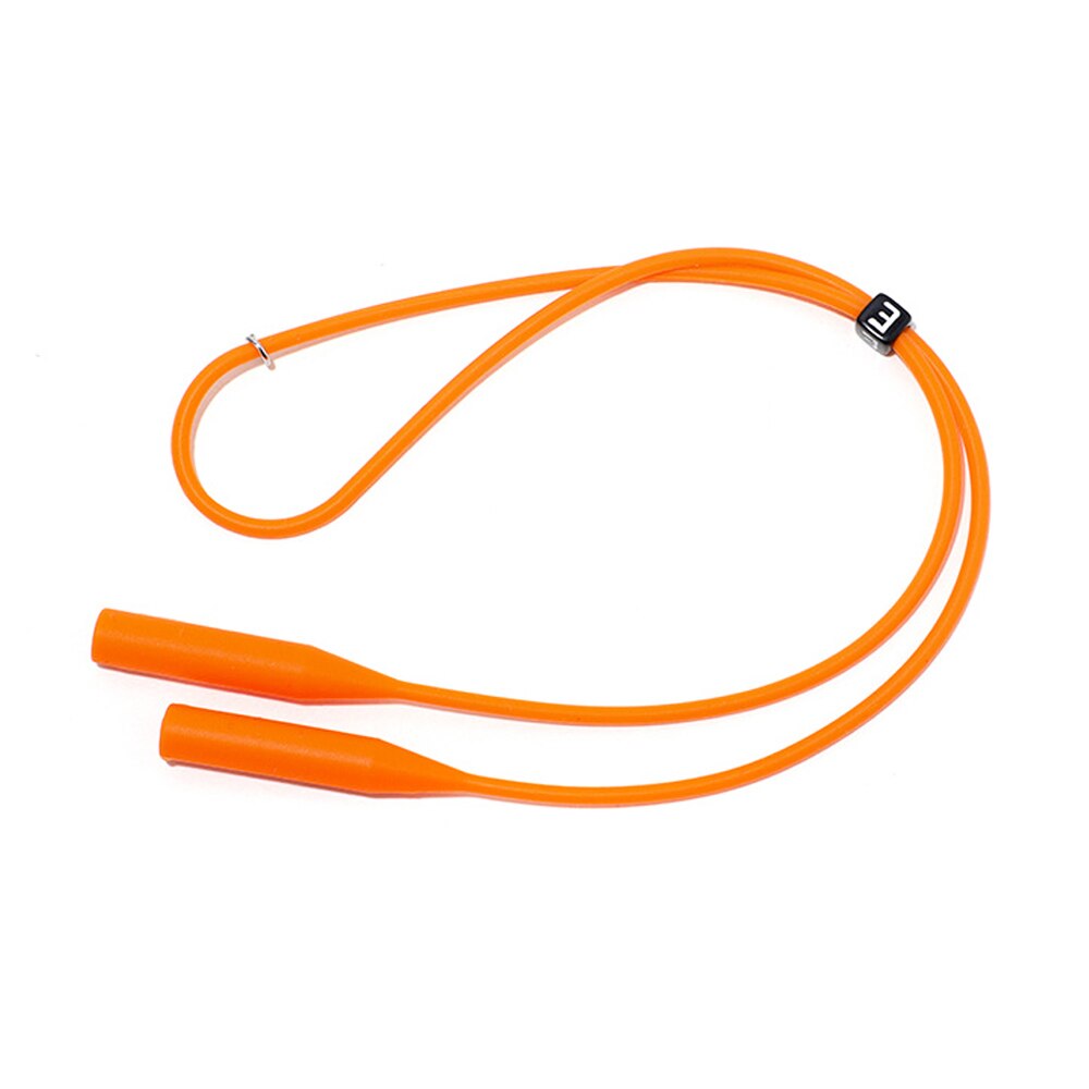 Silicone world Adjustable Silicone Eyeglasses Straps Sunglasses String Ropes Glasses Chain Sports Holder Elastic Anti Slip Cords: Orange