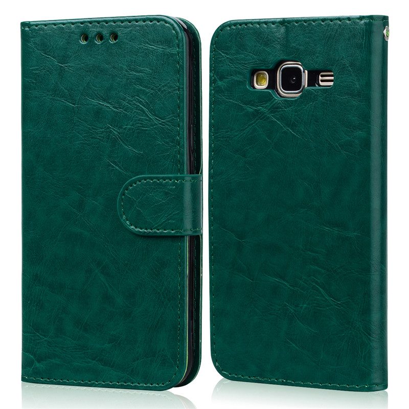 For Samsung Galaxy J3 Case Leather Wallet Phone Case for Samsung J3 J310F J320F Leather Flip Case For Samsung J3: Dark Green