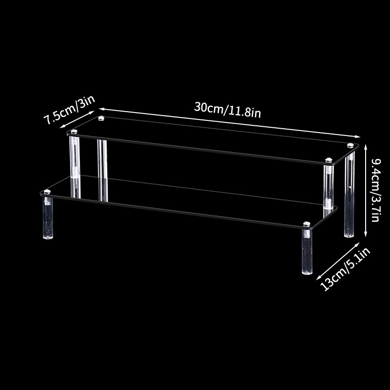 1-3 Tier Acrylic Display Stand Rack Transparent Display Riser Storage Racks Cupcake Dessert Perfume Doll Figures Organizer Shelf: Clear