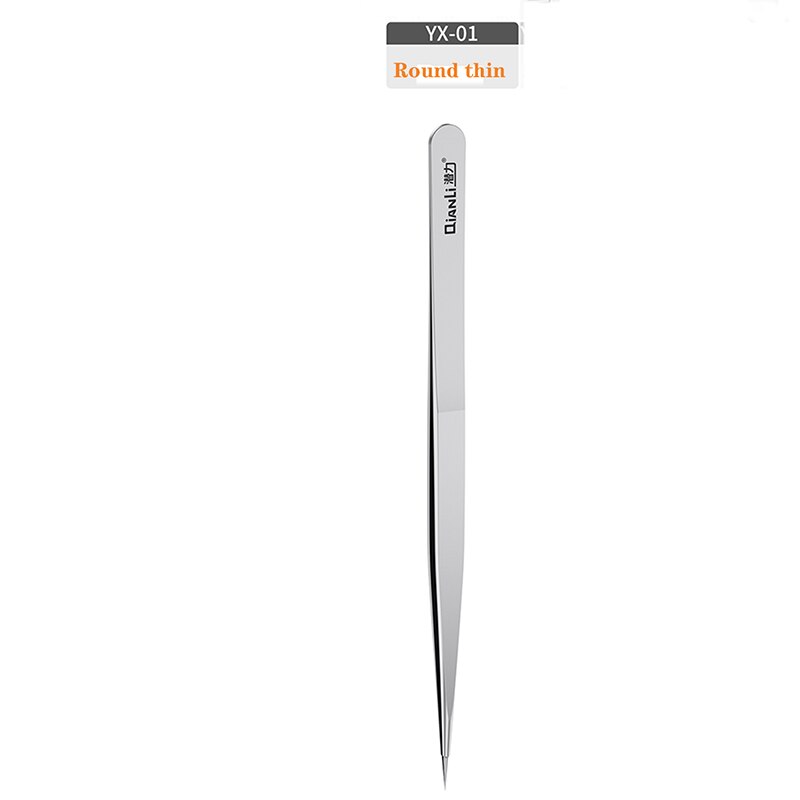 Pinça cilíndrica qinali, redonda, polida à mão, não magnética, aço inoxidável, 0.1mm, antiferrugem, resistente ao desgaste e à corrosão: YX-01