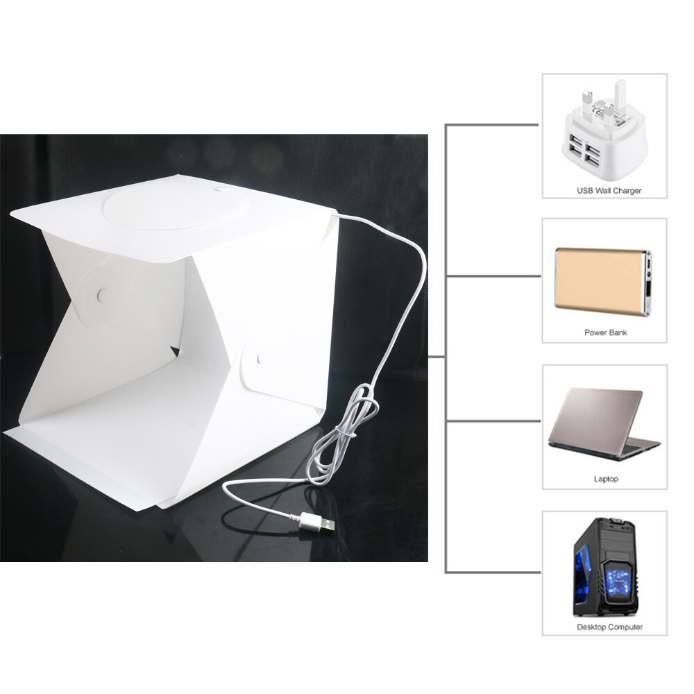 Waterdichte Stofdicht Achtergronden Ring Lightbox Opvouwbare Draagbare Fotostudio Doos 4 Achtergronden Studio Schieten 24*23*22 Cm