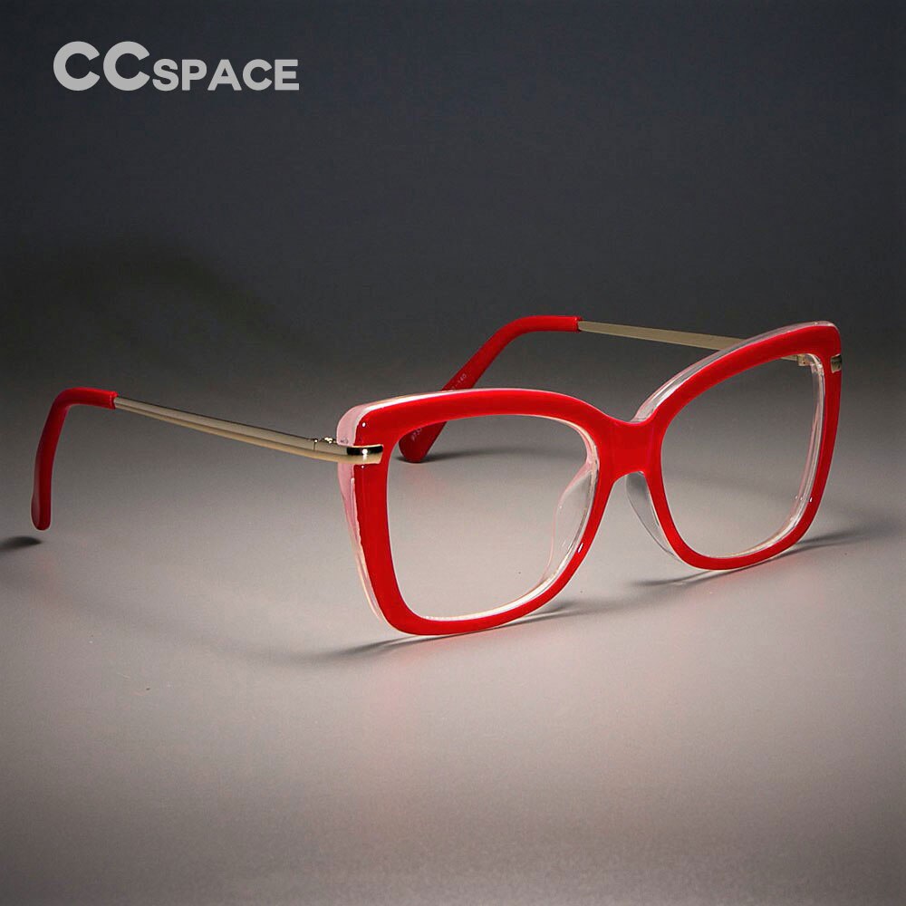 CCSPACE 45548 Ladies Square Glasses Frames For Women Metal Legs Optical EyeGlasses Eyewear Computer Glasses
