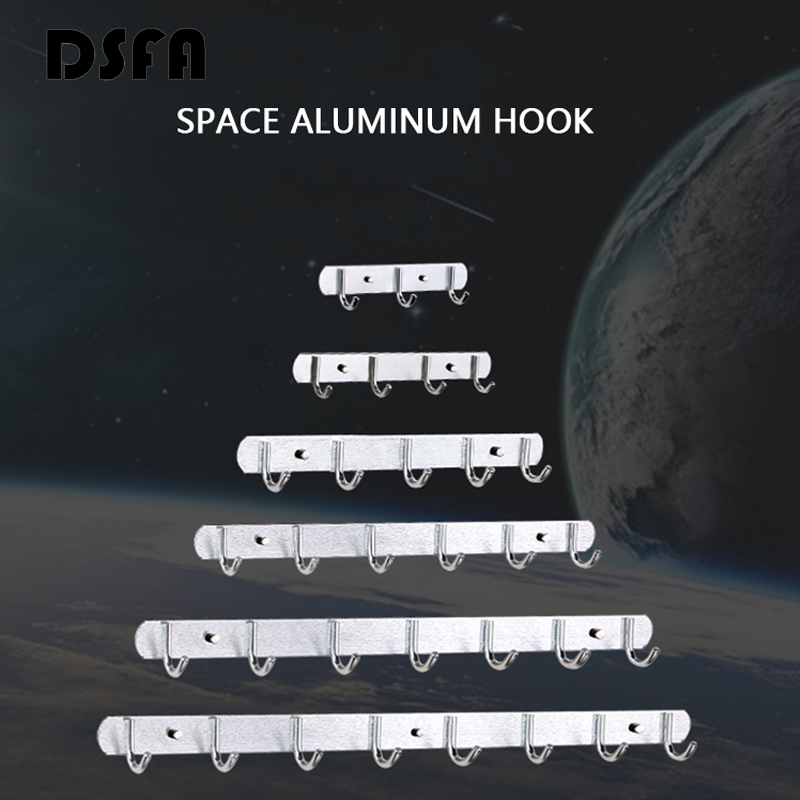 Bathroom Robe Hooks Space Aluminum Wall Hooks Balc... – Grandado