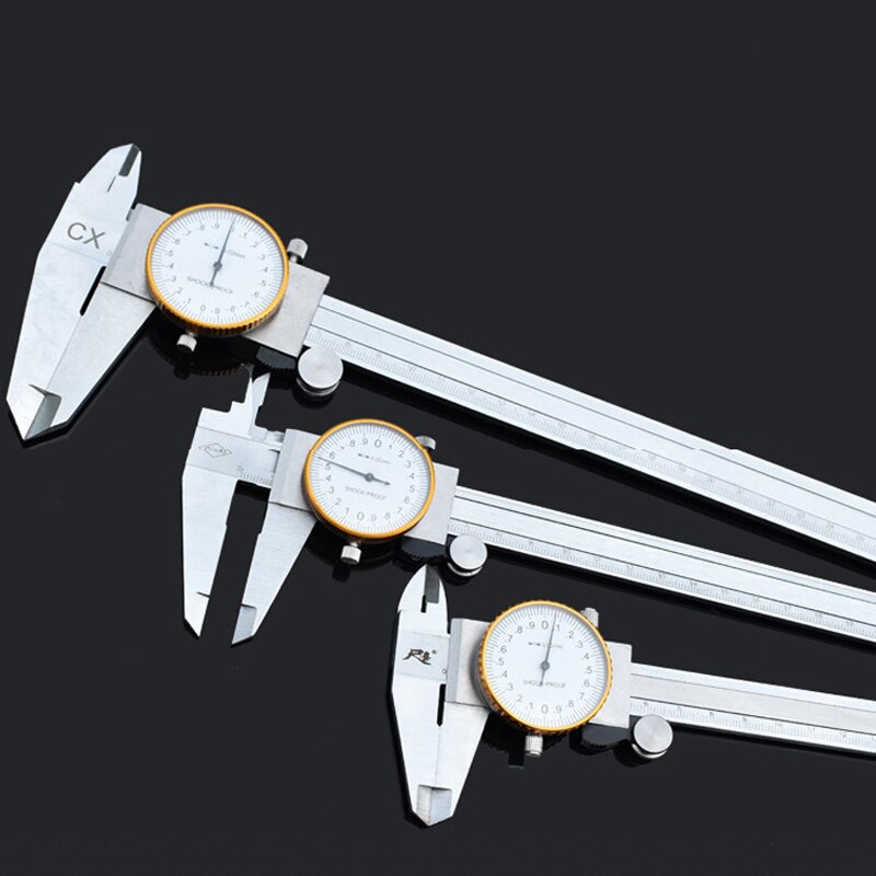 High Precision Shockproof Caliper With Watch Stainless Steel Material 150/200/300mm Industrial Grade Dial Calipers