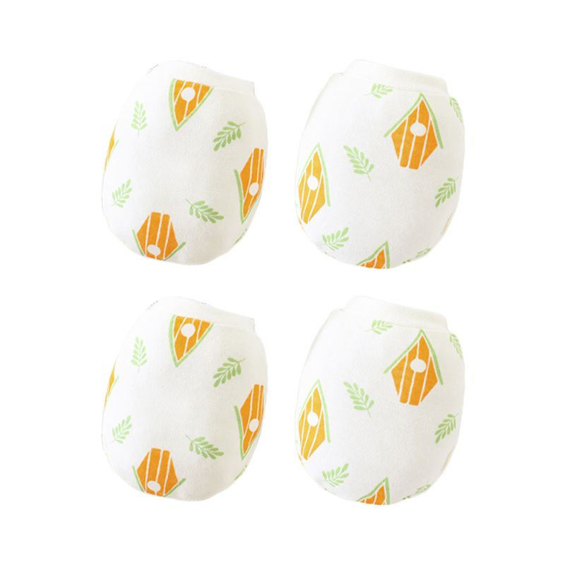 2 paires de gants anti-rayures en coton doux pour bébé, motif dessin animé, protection du visage pour nouveau-né, mitaines anti-rayures, protège-mains pour bébé