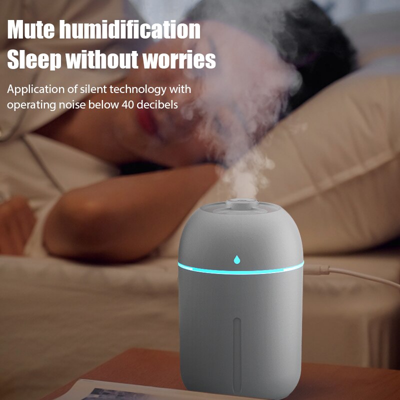 330ML Mini Portable Ultrasonic Air Humidifier Aroma Essential Oil Diffuser USB Mist Maker Aromatherapy Humidifiers for Home