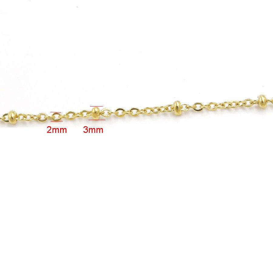 5pc 316L Stainless Steel 45 50 55 60cm Long Rolo Cable Chain Necklace Gold Steel Rose Gold 3mm Ball Bead Necklace Chain Jewelry