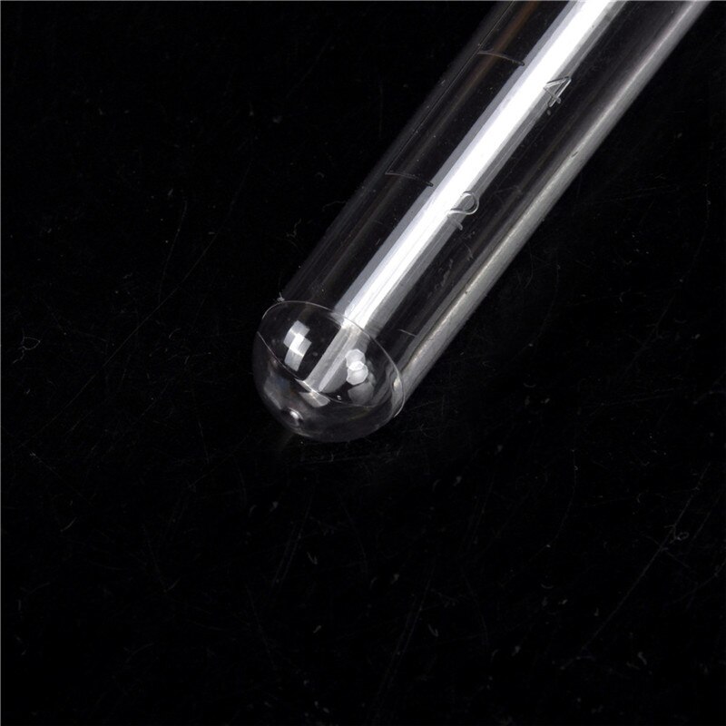 10pcs 16x100mm Clear Plastic Test Tubes with Caps Lab Round Bottle Tubes