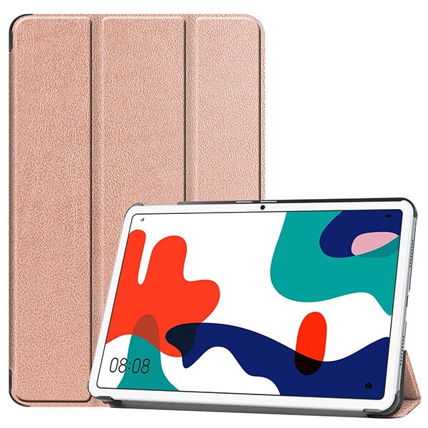 Étui pour tablette huawei matepad 10.4 , housse 3-w09 protection fine et pliable en 10.4 parties avec fonction veille automatique: Or rose
