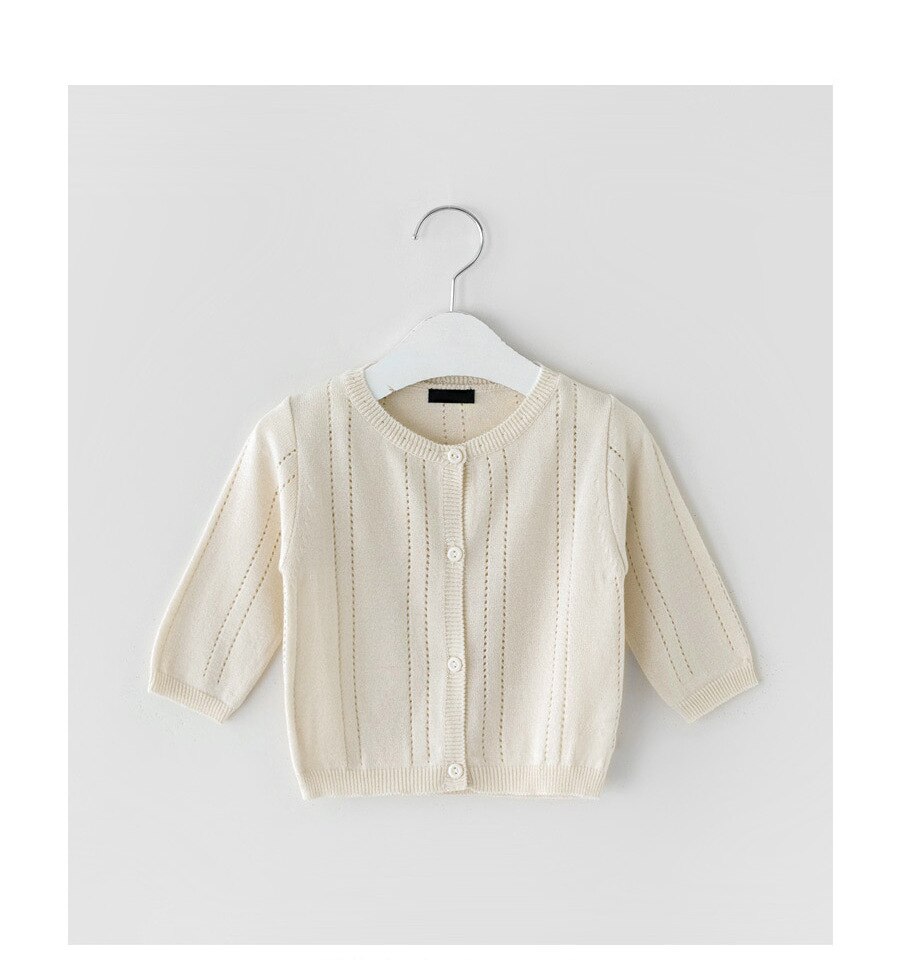 Zomer Peuter Baby Jongen Meisje Zachte Effen Vest Jassen Kid Zoete Katoen Ademend Kinderen Zon Jas: 212T04-Rice apricot / 6m