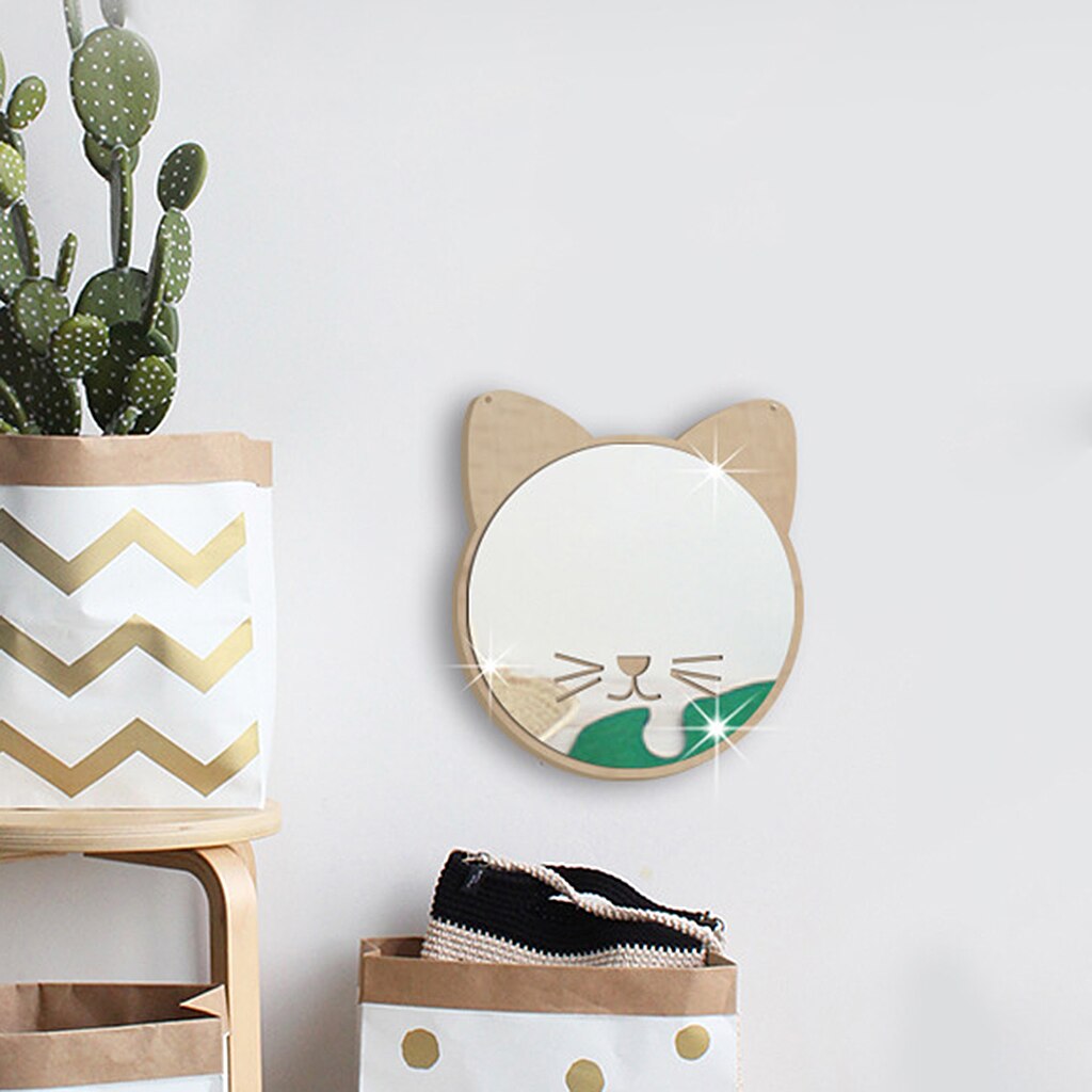 Children Acrylic Wall Mirror With Rope Hanging Baby Room Decorative Bathroom Living Room 3d Wall Decorations Stickers