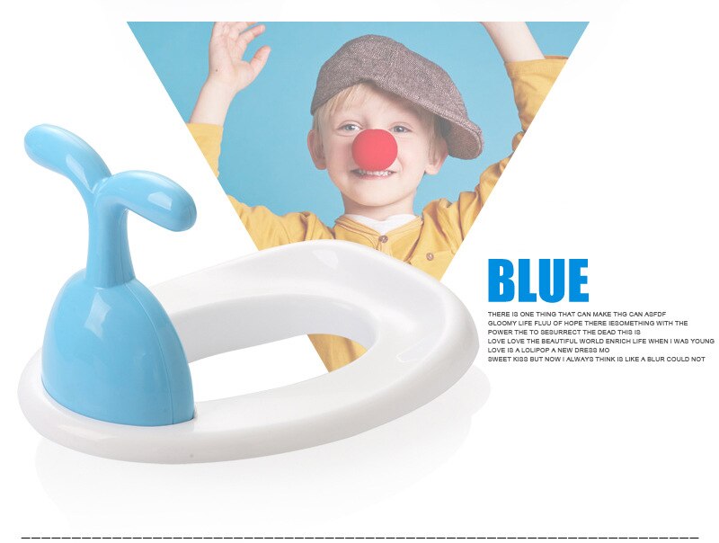 Cute Portable Baby Plastic Toilet Training Seat with Handle Non Slip Potty Sit for Children Toddler Toilet Trainer WC Pad: Blue