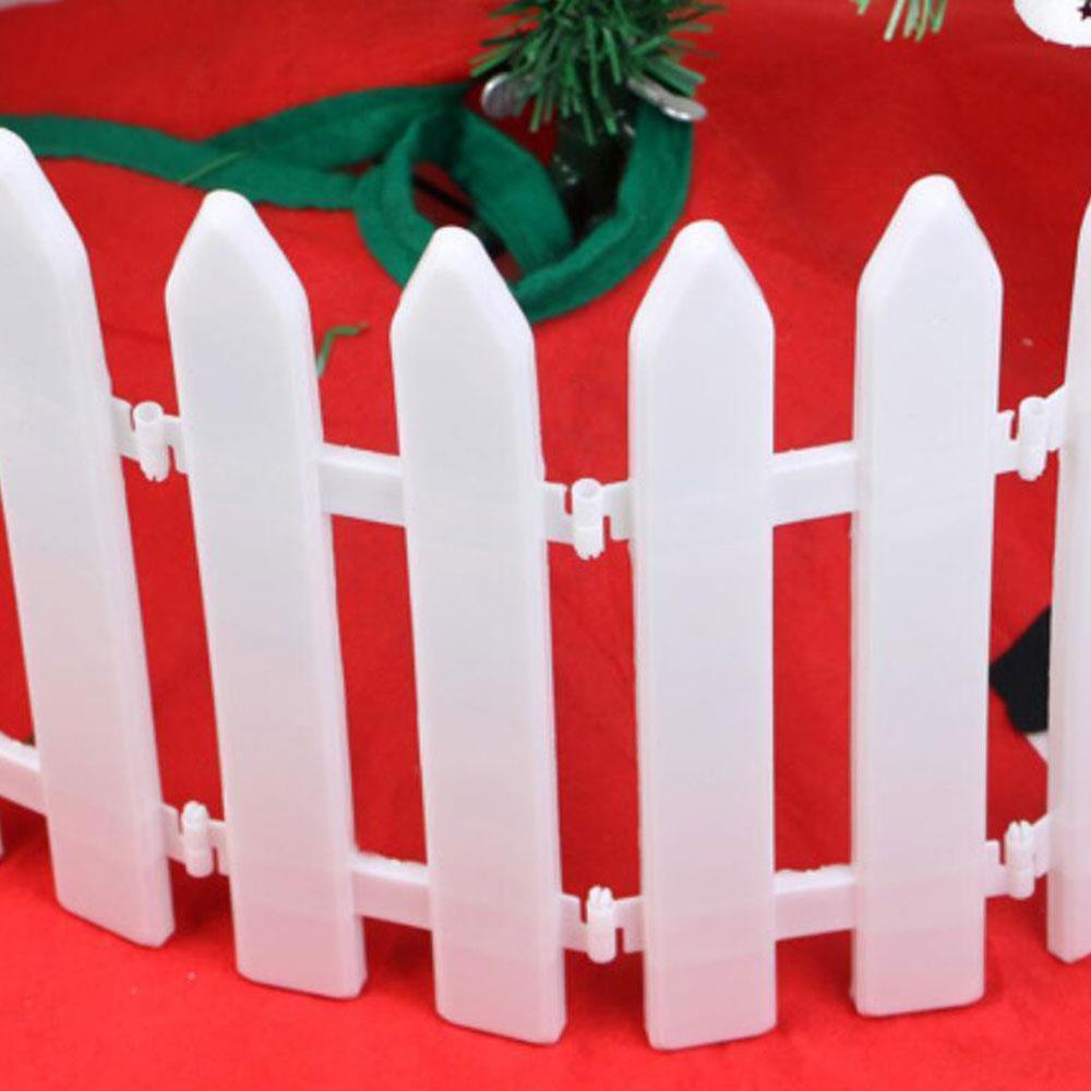 1 Pcs Christmas Decorative Fence Plastic Fence Flower Pots Lawn Festive Supplies DIY Beautiful White 17*21cm Enclosure