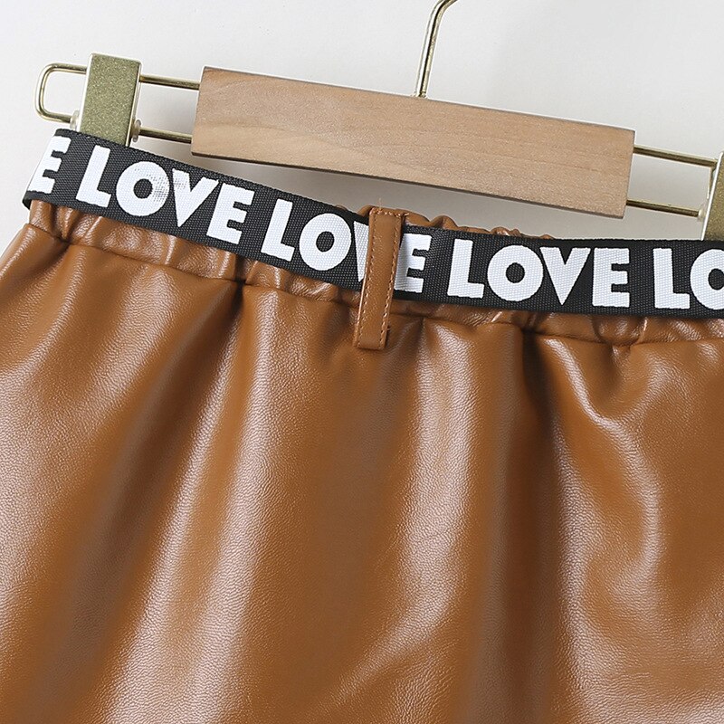 2-7 lat spódnica dla dziewczynek skórzana kieszeń elastyczna talia spódnica szkolna dziewczyny letnia spódnica dziecięca wszystkie mecze krótkie spódniczki dziewczęce