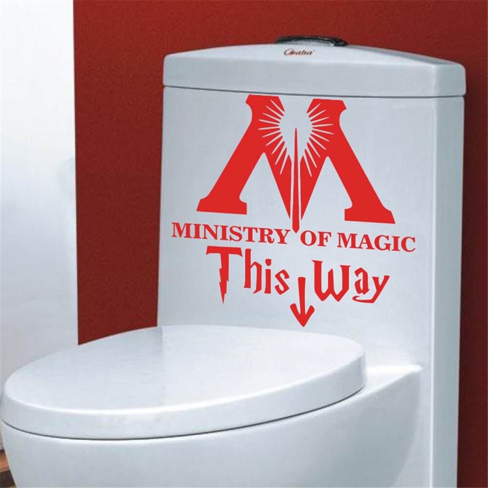 This Way Cool Toilet Wall Stickers Ministry Of Magic PVC Toilet Rest Room Door Stickers Toilet Stickers Home Decoration