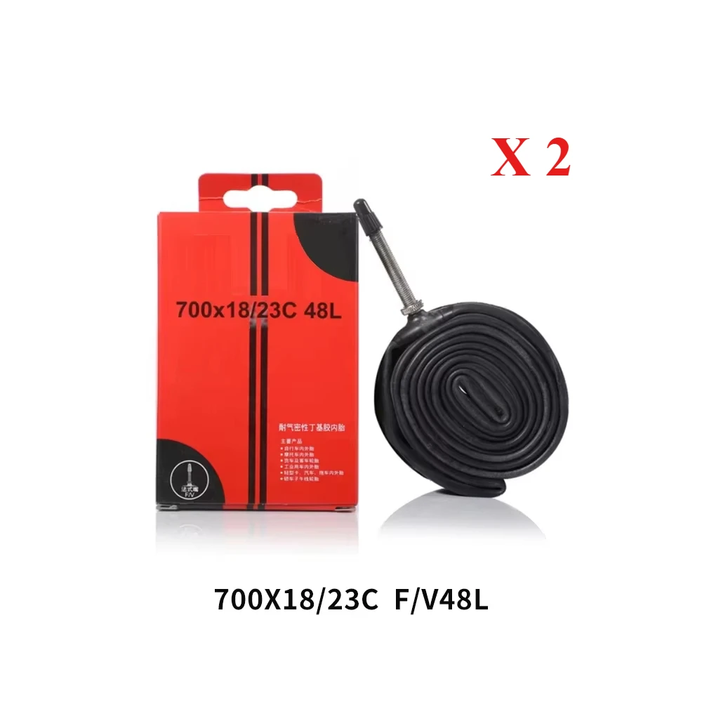 2 st kenda innerslang cykel 20/26/27.5/29/700c/23c schrader presta butylgummi mtb racercykel slang innerdäck cykeldelar: Röd