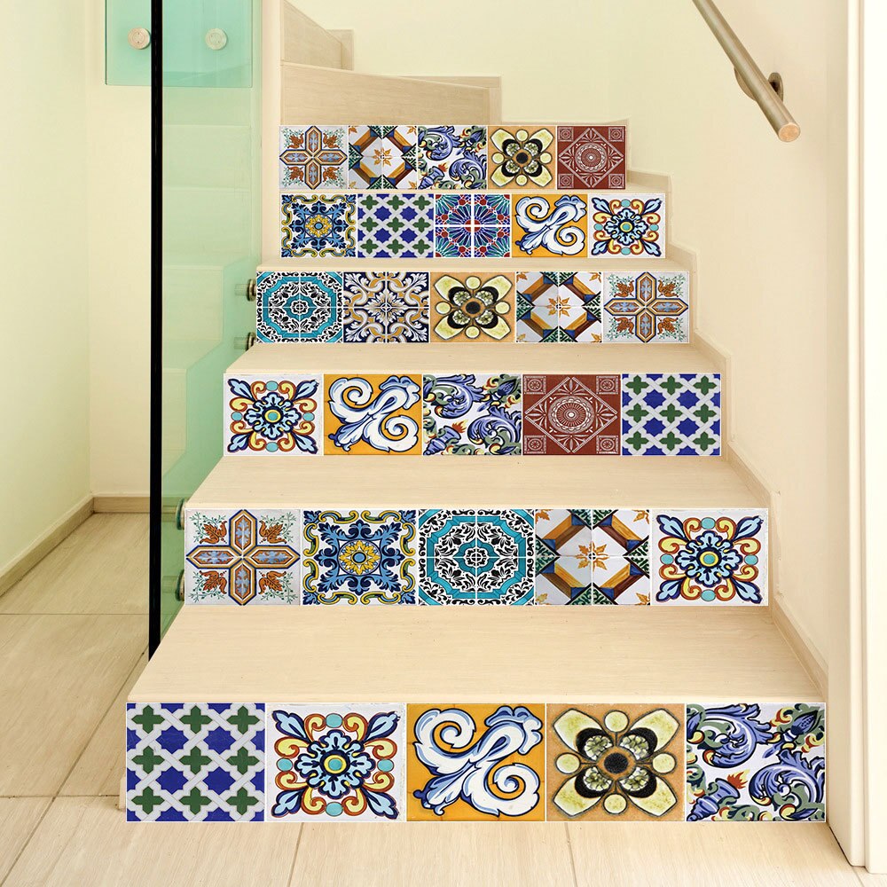 6 Stks/set Kleur Magnetische Vel 3D Afdrukken Trap Stickers Home Decoratie Pvc Zelfklevende Muurstickers Stap Stickers