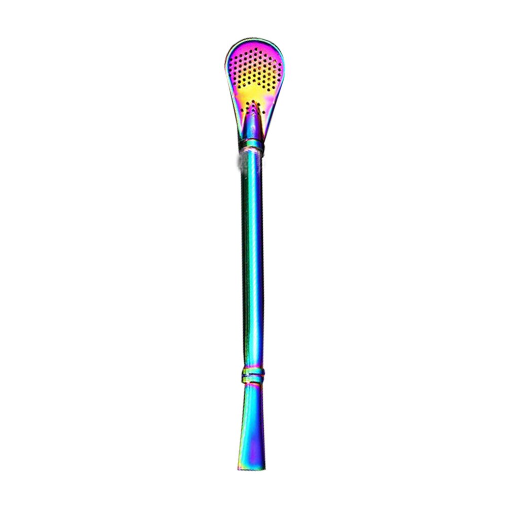 1pc Drinking Straw Stainless Steel Yerba Mate Straw Gourd Bombilla Filter Spoons Reusable Metal Pro Tea Tools Bar Accessories: multicolor
