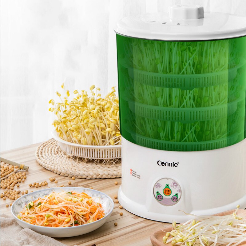 Electric Bean Sprouts Machine 2 Layers 3 Layers Full Automatic Large Capacity Thermostat Green Seeds Plant Growing Machine: 3 layers white one / us