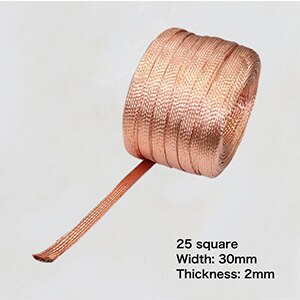 1m 2.5 kvadrat  to 185 kvadrat bredd 6mm-60mm tjocklek 1.5mm-10mm koppar flätad koppar ledande tejp koppar anslutningstråd: 25