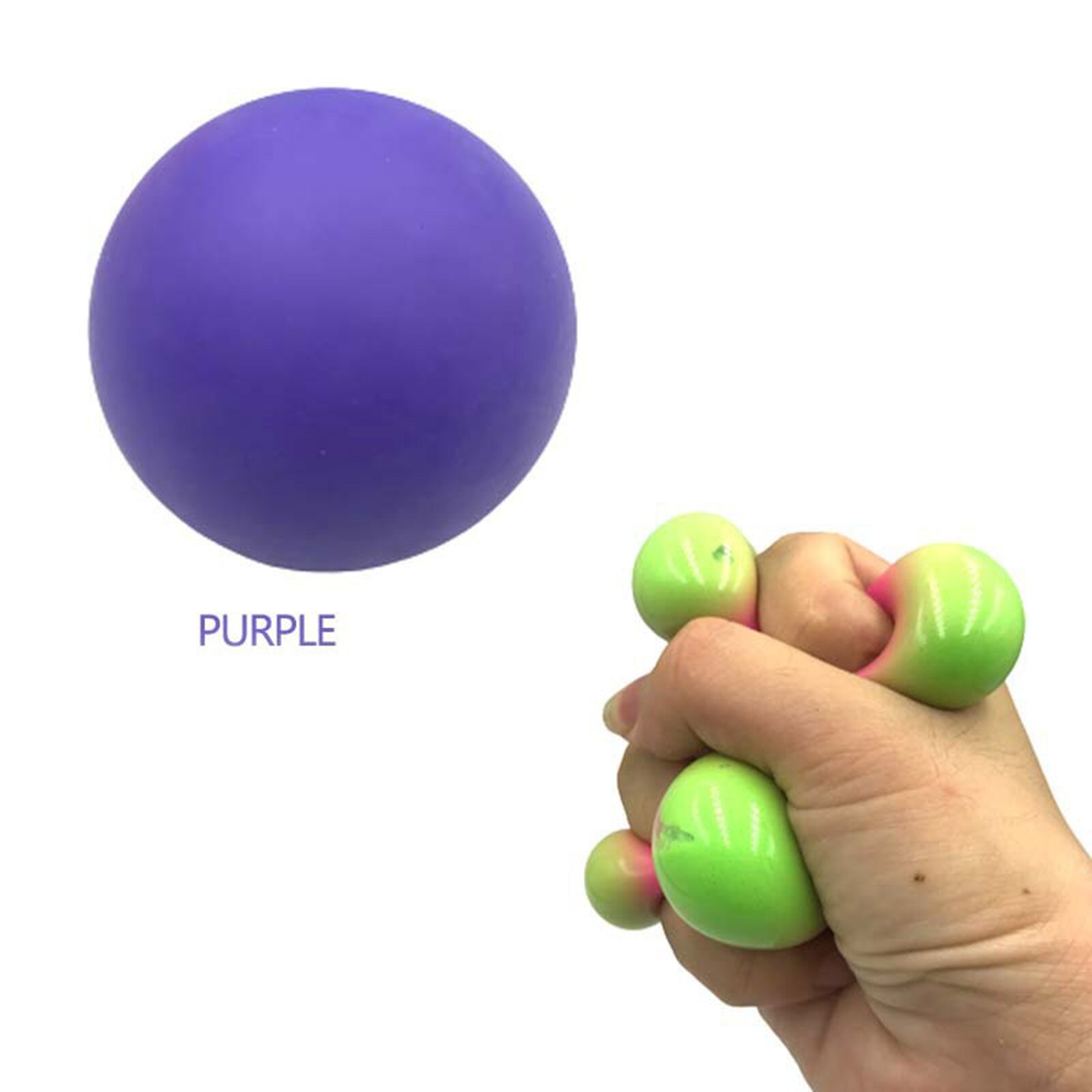 60mm Stress Relief Kugeln für Kinder Und Erwachsene Anti Stress Ball Farbwechsel Reißen-Beständig Ungiftig BPA FREI Weiche Stretchy Spielzeug: Purple