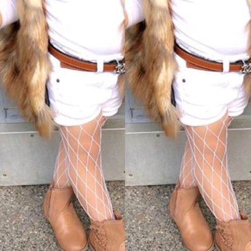 2018 Modo Scherza Neonata Maglia A Rete Net Motivo Pantyhose Collant Bianco Calze Nere SS