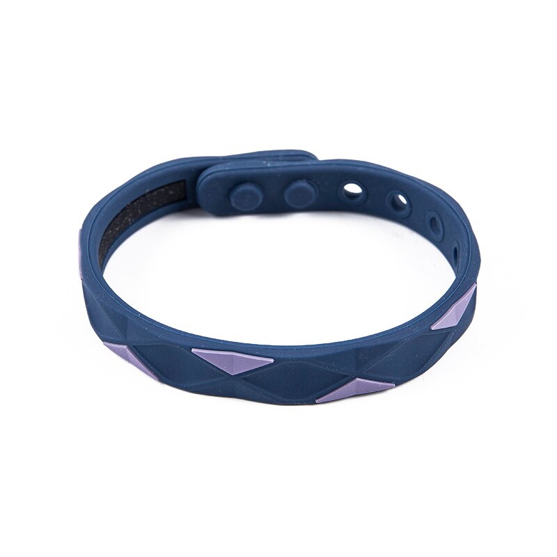 Anti-static Negative Ion Sports Bracelet Energy Balance Silicone Couple Bracelet: Navy blue