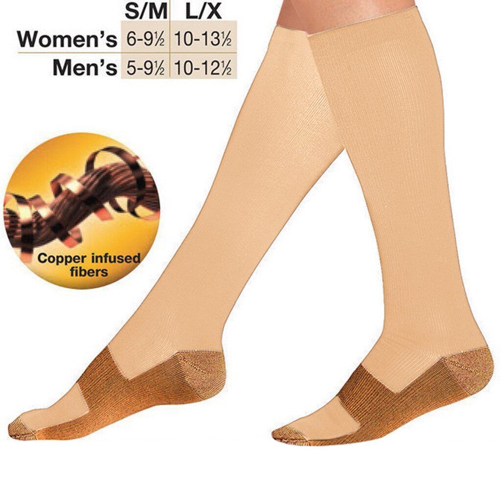 Anti-Fatigue Compression Socks Unisex Foot Pain Relief Soft Miracle Copper Anti Fatigue Magic Socks Support Knee High Stockings