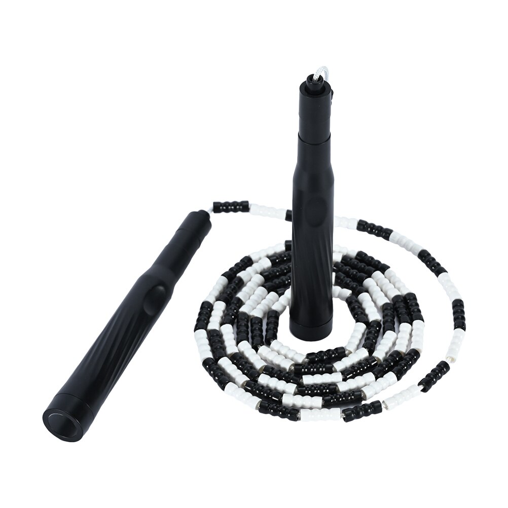 Skakanka z nieplątaną segmentową miękką zroszony skakanka regulowana skakanka robić ćwiczeń skakanka dla dzieci mężczyźni kobiety robić treningów i ćwiczeń: Blackroutine