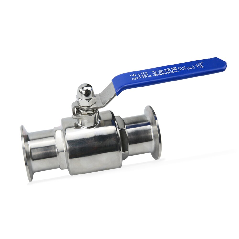 3/4&quot; 19/25/32/38/42/45/51 mm 304 Stainless Steel Sanitary Ball Valve Tri Clamp 50.5/64mm Ferrule Type For Homebrew Diary Product