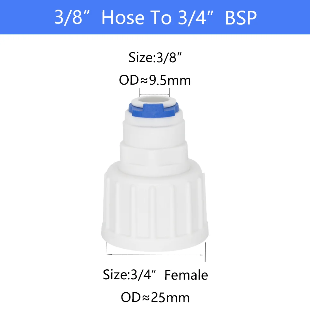 Aquarium Connector - Female Thread Adapter - Straight Combination Tube - Plastic: tan