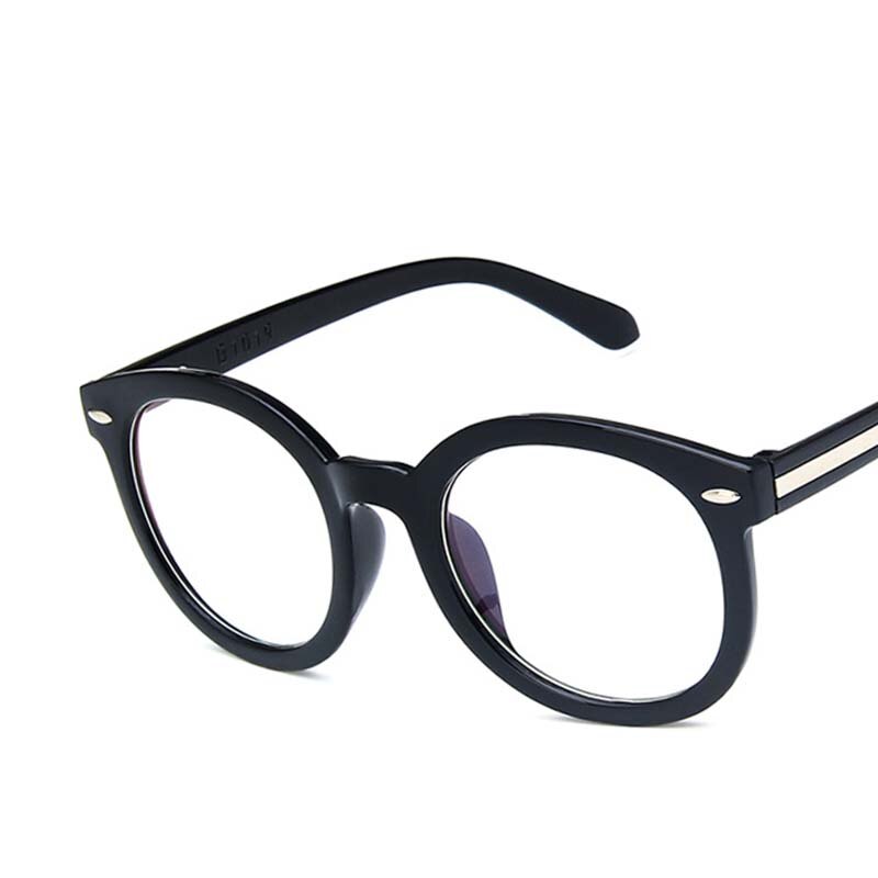 Round Optics Glasses Frame Men Women Metal Rice Nail Black Spectacles Frames Prescription Eyeglasses: Default Title