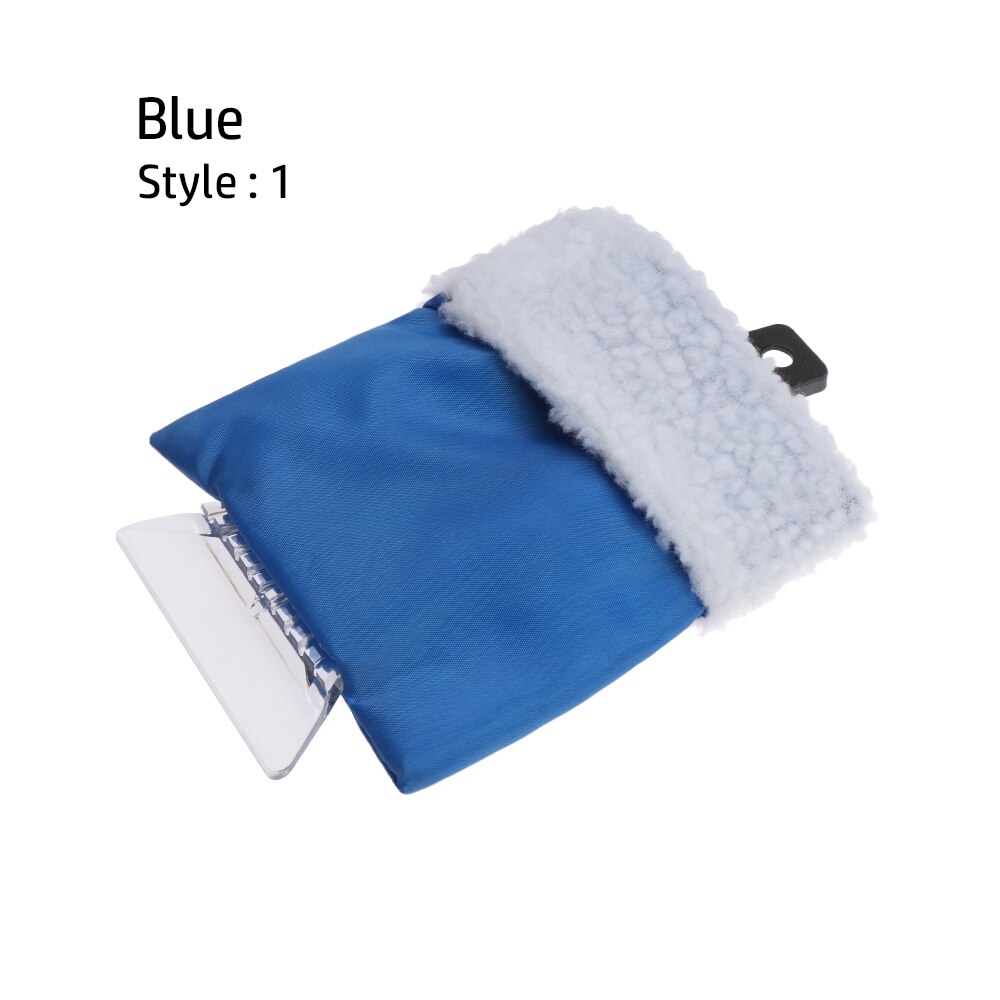 Grattoir de neige avec dissolvant de neige imperméable, gant doublé d'un outil de nettoyage en molleton épais, hiver: style1 blue