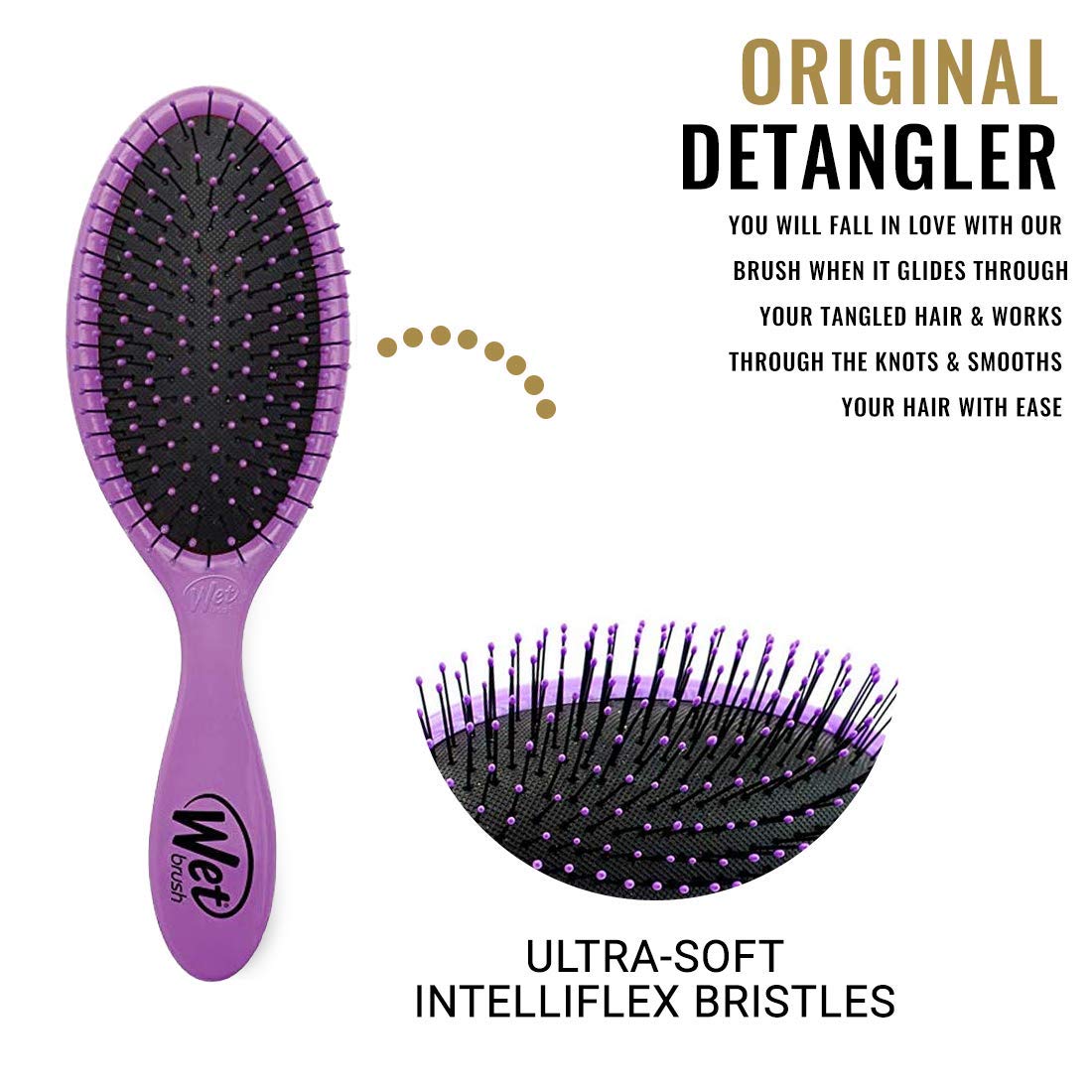 Wet Brush Original Detangler Hair Brush - Pink And Purple - Exclusive Ultra-soft IntelliFlex Bristles - Glide Through Tangles Wi