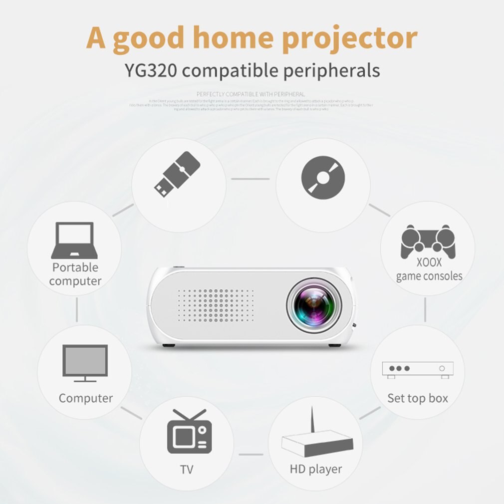 YG320 Thuis Mini Projector Desktop Vooruit Cast Video Home Theater Ondersteuning Multi-Languauge 1080P Home Theater Full Hd projector