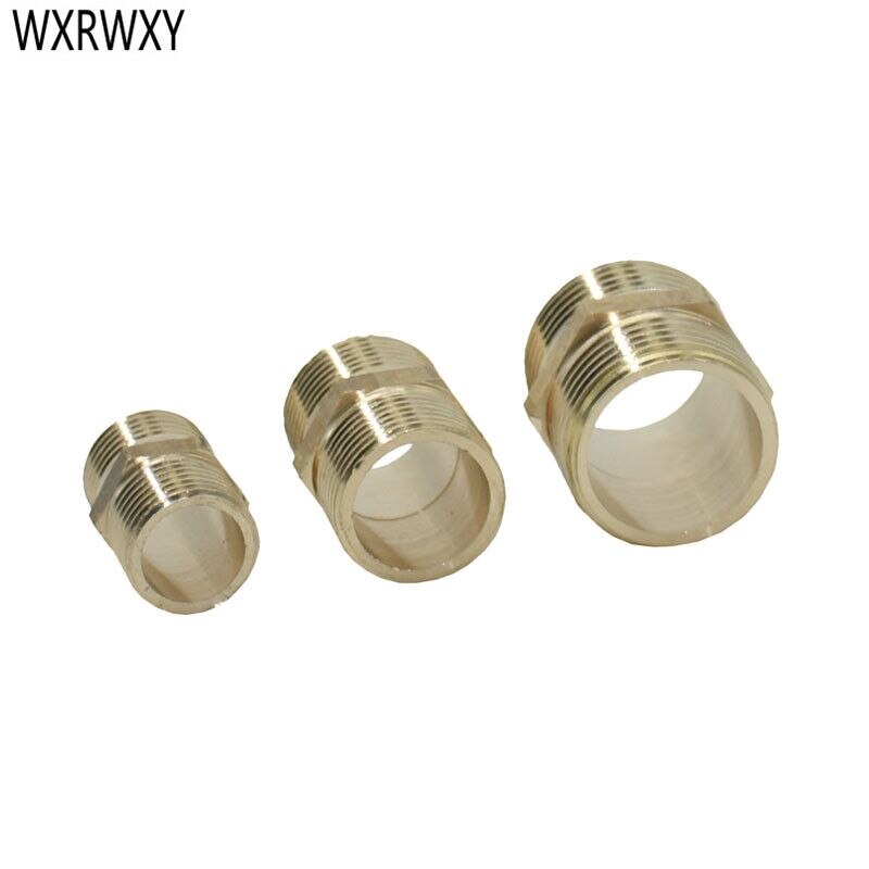 1/2 3/4 1" brass metal threaded Male connectors G1/2 G3/4 G1 copper 2 way thread Repair joints Extended repair joints 1pcs