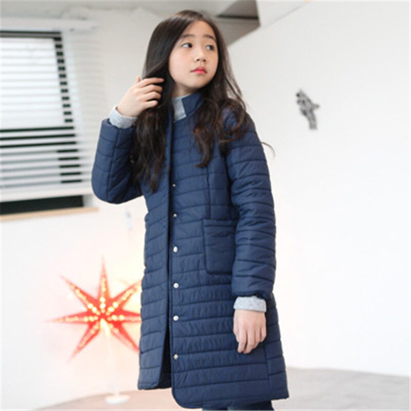 Brand Girls Long Padded Jacket Children Winter Coat Kids Warm Thickening Long Style Coats For Teenage Outwear