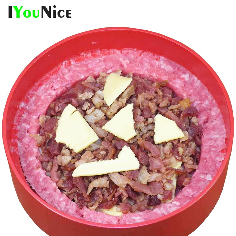 IYouNice Food Grade Plastic Hamburger Meat Maker Patties Stuffed Burger Press Meat Press DIY Meat Juicy Maker BBQ Kitchen Tool