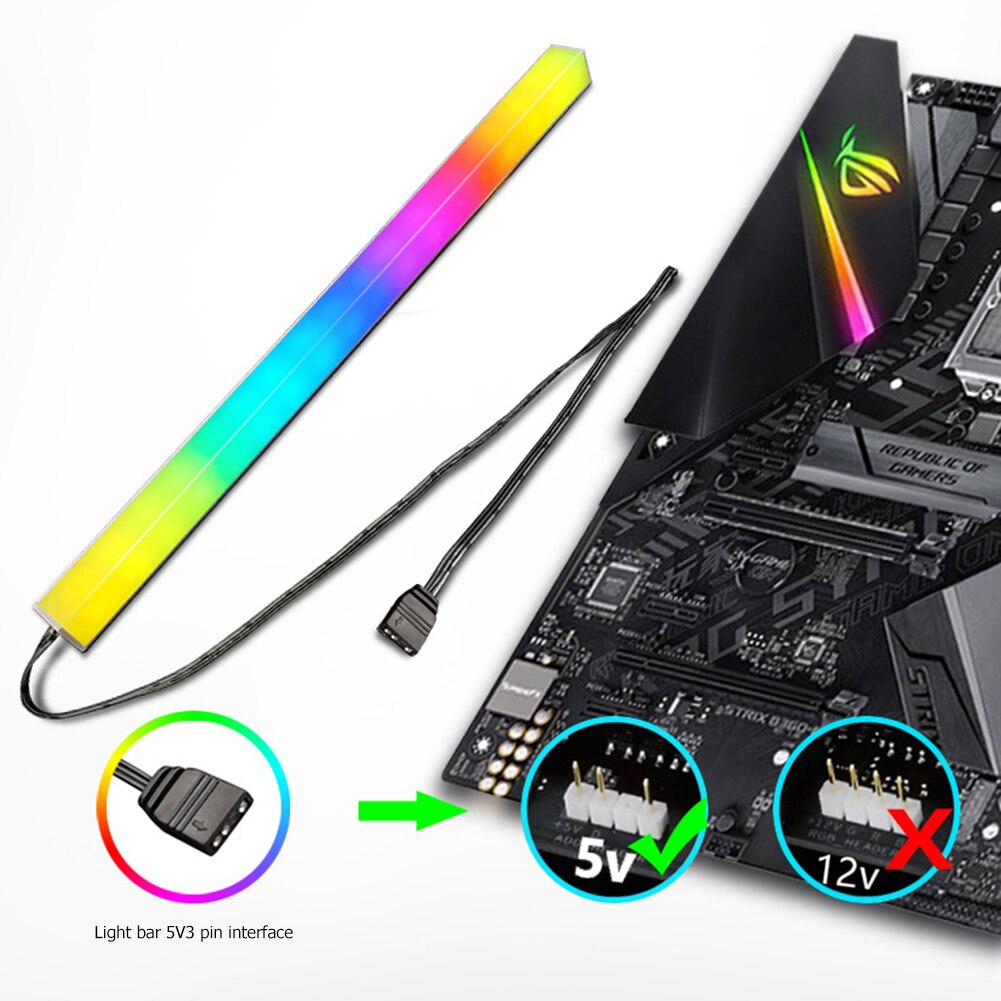 RGB PC Case LED Strip 30cm 5V/3Pin Small 4Pin Aluminum alloy Magnetic RGB LED Color Atmosphere Lamp