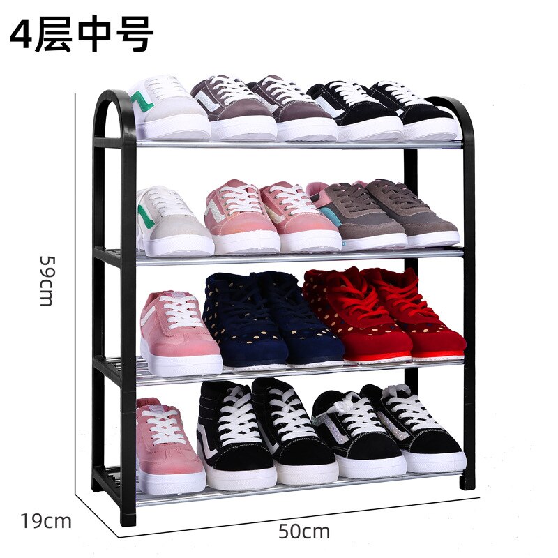 Multi-layer Shoe Rack Aluminum Metal Standing Shoe Rack 3/4/5 Layer Shoes Storage Shelf Home Living Room Organizer Accessories: 4 Tier M