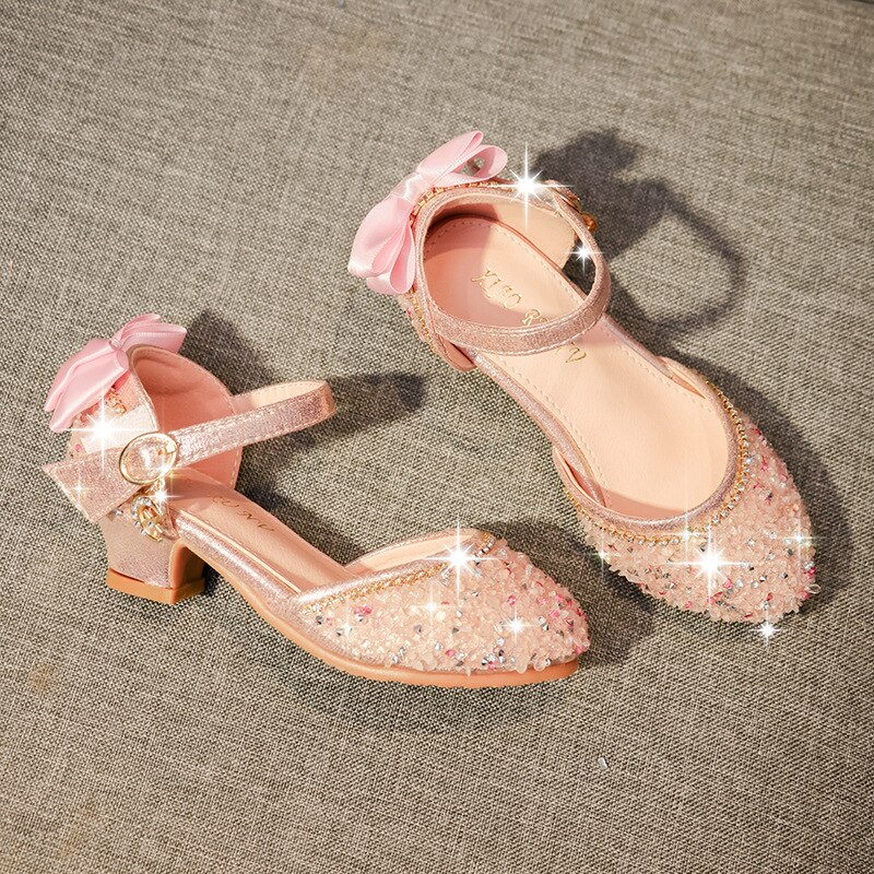 Zapatos de suela blanda de cristal para niñas pequeñas, sandalias individuales de baile de cristal, de princesa, para verano, B756