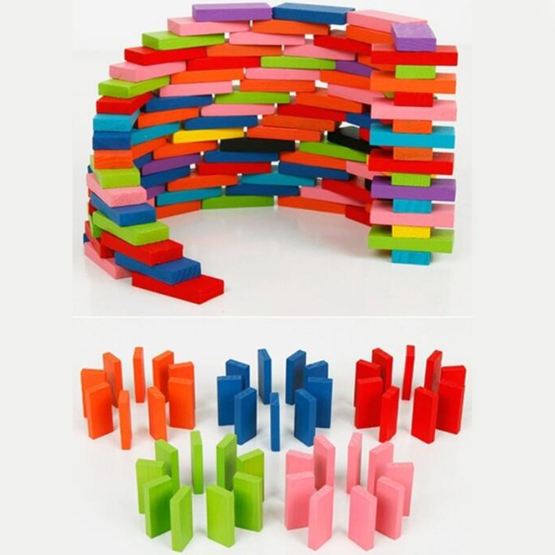 120 stk parti brætspil til børn træ domino sæt maleri børnelegetøj trælegetøj dominoer