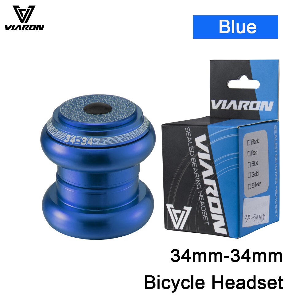 VIARON Fahrrad Headset 42mm 52mm CNC 1 1/8 &quot;-1 1/2&quot; MTB Lagerbier Gerade Verjüngt Rohr gabel Spalte Lenk Integrierte System: Blau 34mm-34mm