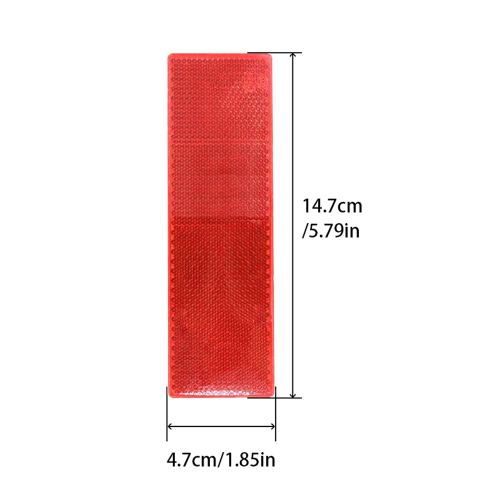 5Pcs Truck Trailer Rectangle Plastic Reflector Reflective Tape Adhesive Auto Safety Night Warning Plate Stickers Car Accessories: 5Pcs Red NO Hole