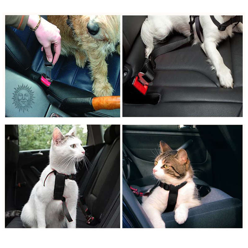 3Pc Grote Hond Autostoel Verstelbare Harnas Huisdier Puppy Lood Voertuig Levert Kleine Honden Leash Accessoires Reizen Clip Voor kat Ketting