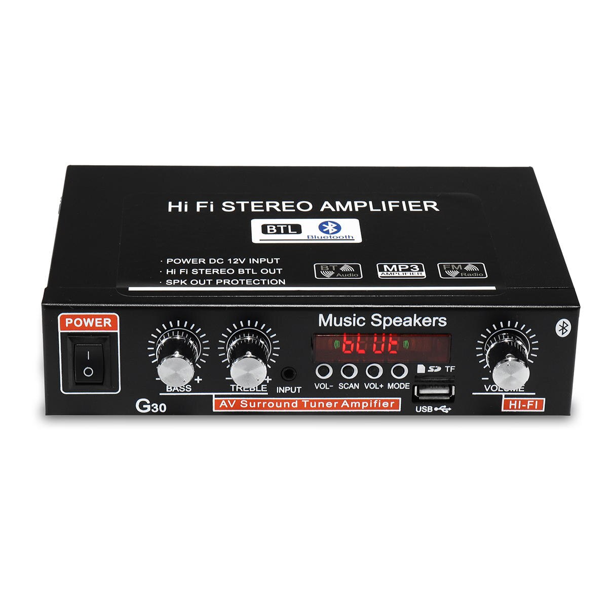 Lcd Display Hifi Audio Stereo Eindversterker Bluetooth Fm Radio Auto Thuis Afstandsbediening