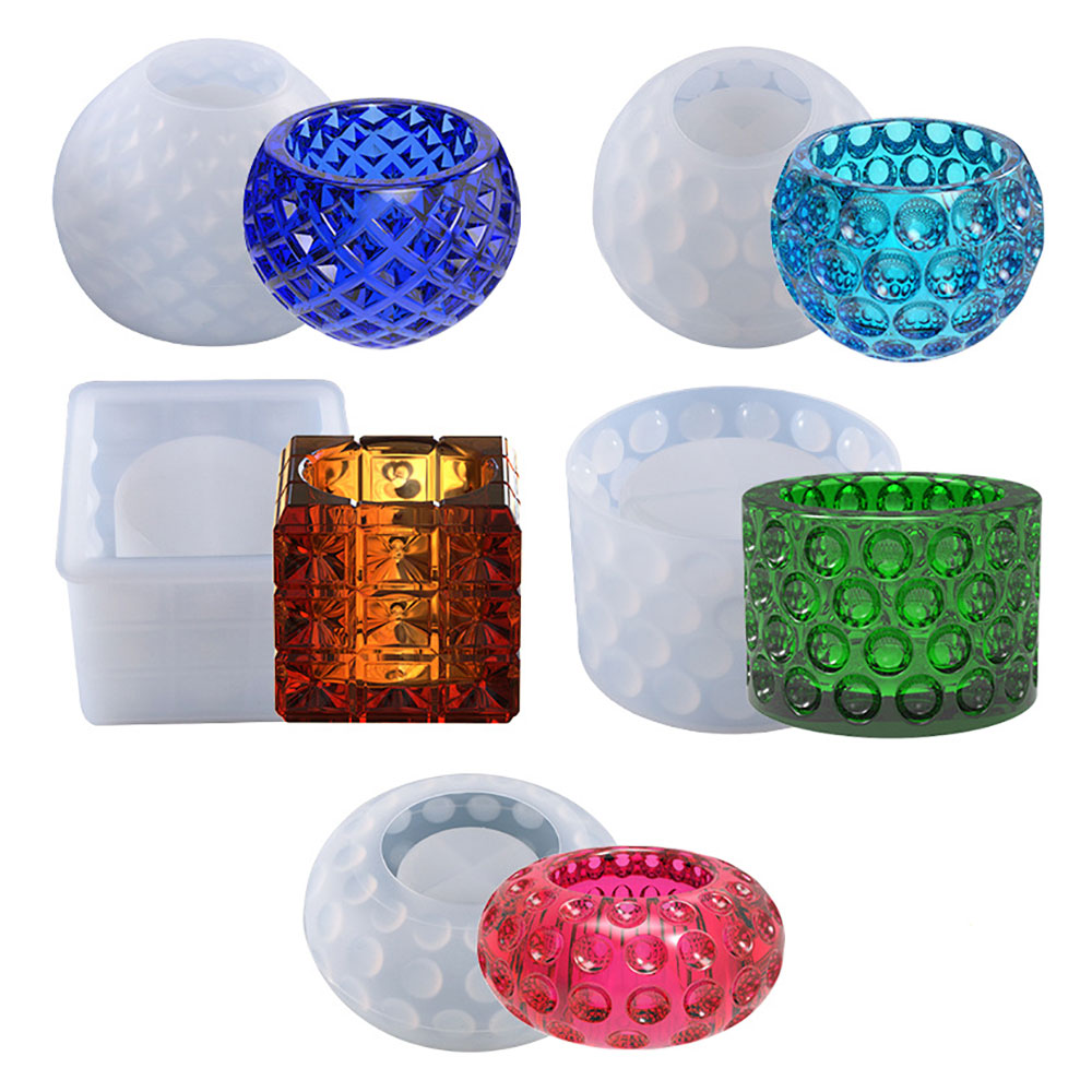 Silicone World Silicone Mold DIY Epoxy Resin Candle Holder Mould Aromatherapy Candle Molds Clay Plaster Mould Glue Mold