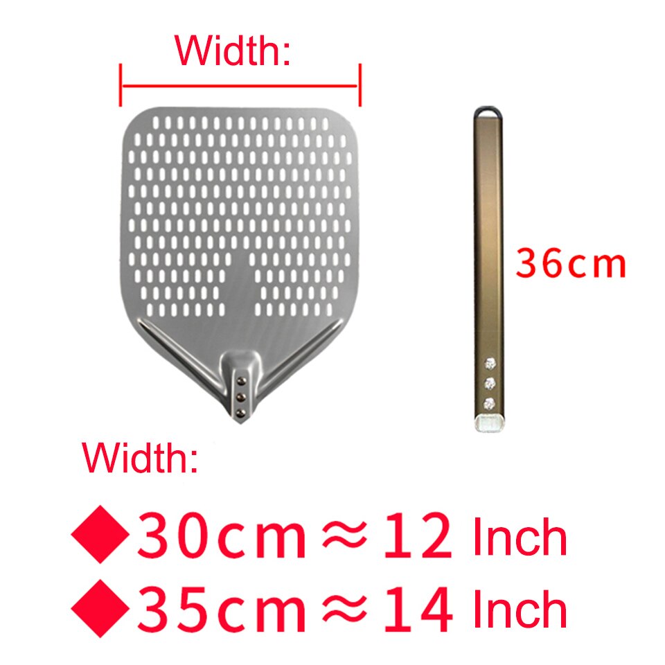 Msjo12/14 Inch Pizza Peel stainless steel Perforated Turning Peel Pizza Shovel Paddle Spatula Foldable and Removable Pizza Tools