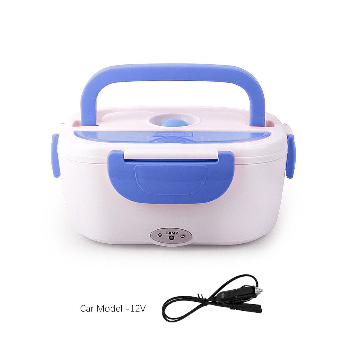 Elektryczne podgrzewane przenośne pudełko na Lunch 110/220V samochód i dom pojemnik Bento ogrzewanie pojemnik na jedzenie 4 klamry 1.5L podgrzewacz do potraw ue/US wtyczka: blue car 12v