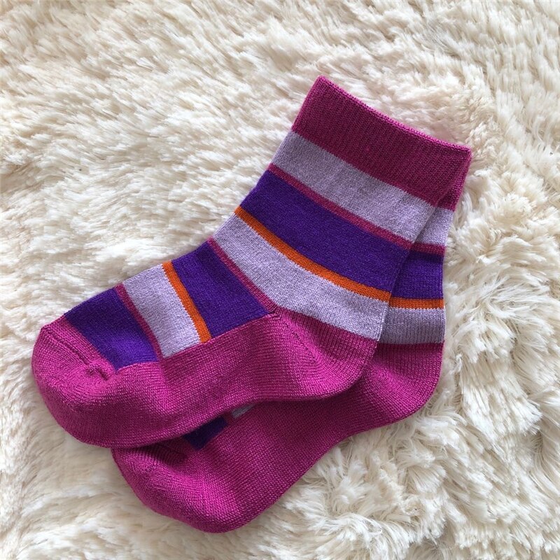 Calcetines de lana merina Unisex para niños, medias gruesas y cálidas térmicas para senderismo al aire libre, talla 26-30